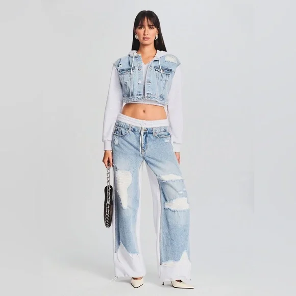 SER.O.YA ORSON WIDE LEG JOGGER SWEATPANTS, TIDAL, MEDIUM - Picture 2 of 16